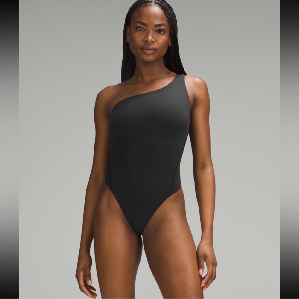 Lululemon Athletica Black Nulu One-Shoulder Bodysuit